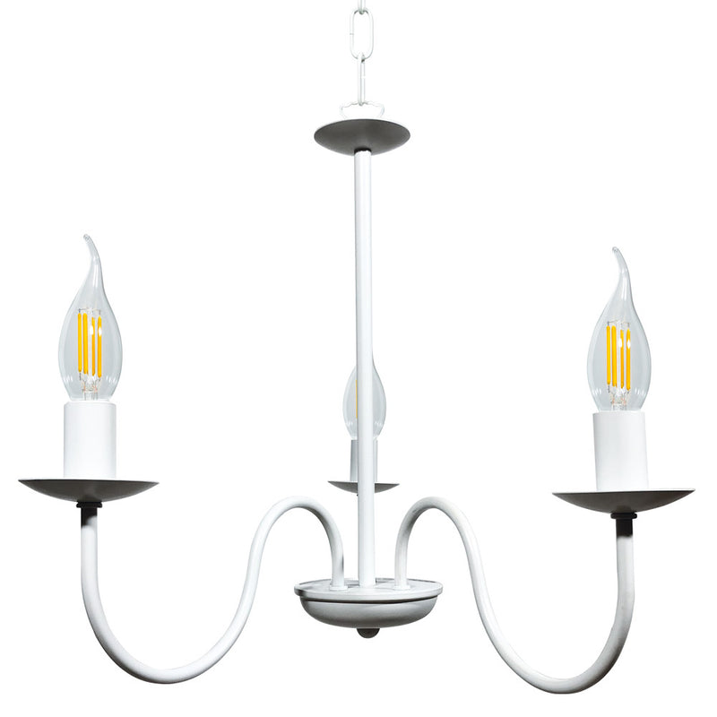 Lampadario 3xE14 Montatura Verniciata Bianco E-Energy Nicla-1