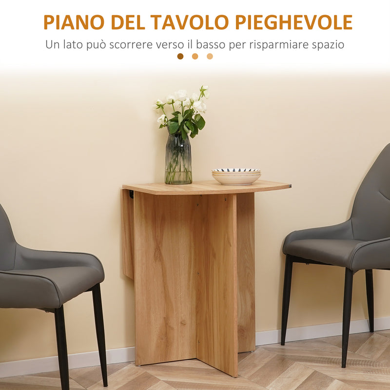 Tavolo da Pranzo Pieghevole Salvaspazio 90x60x74 cm in Legno Quercia-5