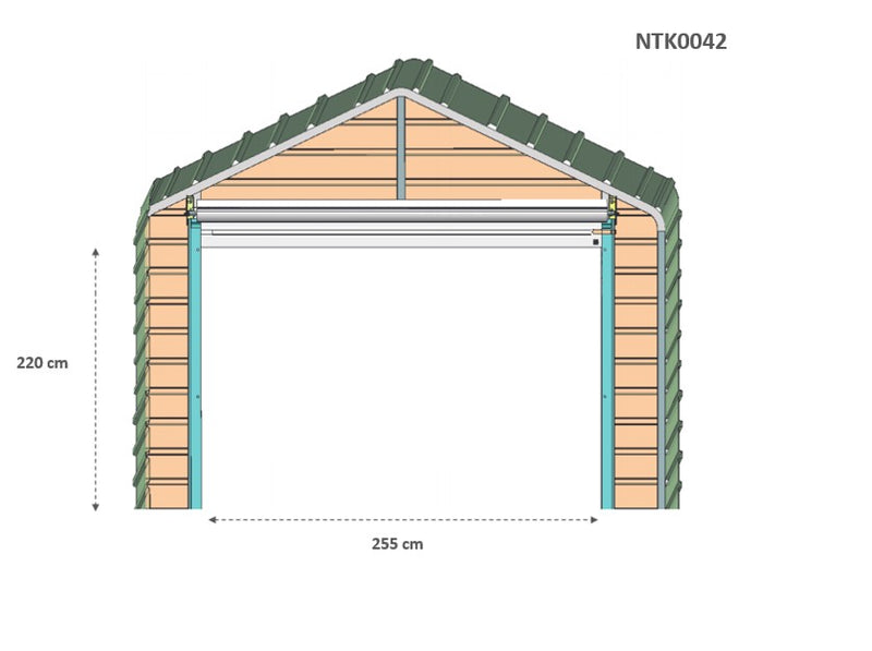 Casetta Box da Giardino in Lamiera di Acciaio 360x608x307 cm Beige-4