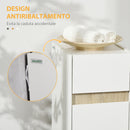 Mobiletto Bagno 30x33x88 cm con Cassetto e Armadietto in Legno  Bianco-7