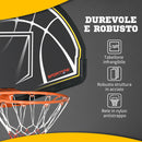 Canestro Basket per Bambini e Adulti 110x90x70 cm  in Acciaio e PE Nero e Giallo-5