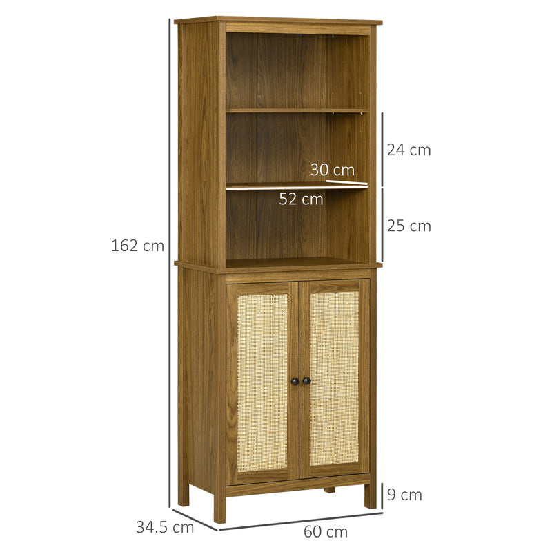 Libreria 3 Ripiani 2 Ante 60x34,5x162 cm in Truciolato Noce-3