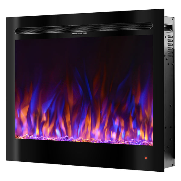 online Camino Elettrico da Incasso 63,3x77,1x14,17 cm Effetto Fiamma 1500W Colorado Nero