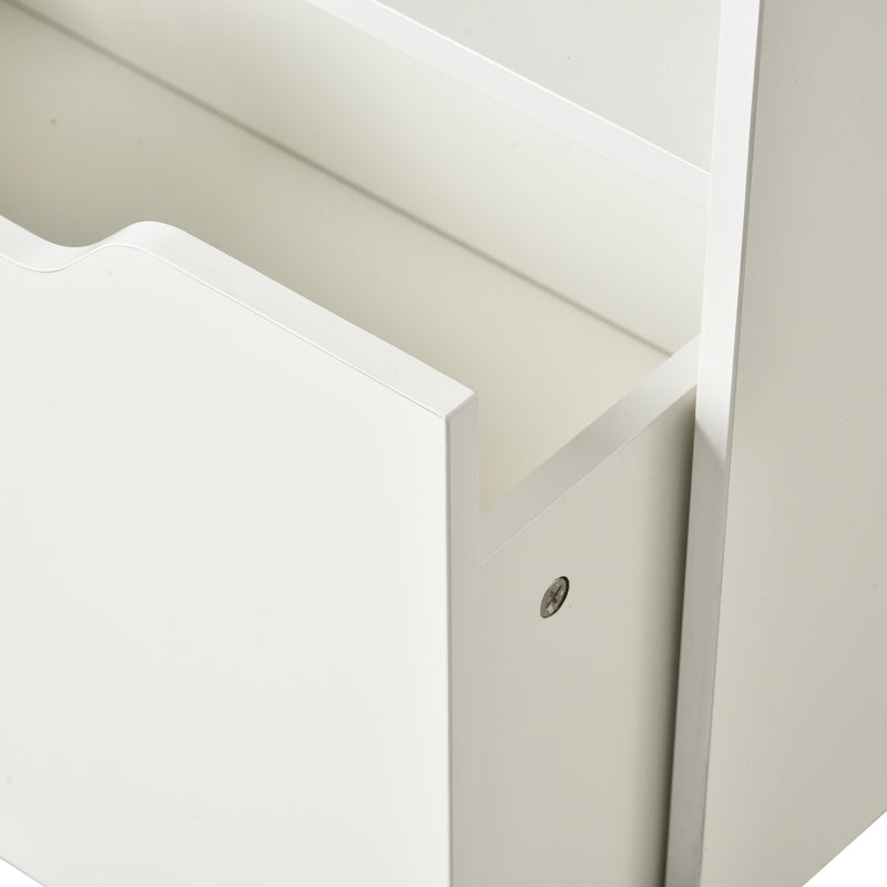 Libreria per Bambini 60x29,9x90 cm con Ripiani e 1 Cassetto in MDF Bianco-8