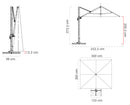 Ombrellone da Giardino Decentrato 3x3m in Alluminio Telo in Poliestere Mosini Blues Grigio e Bianco-5