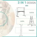 Trabattello Scala 3 in 1 ad Altezza Regolabile Max 150 Kg in Lega di Alluminio-4