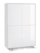 Mobile Multiuso 4 Ante 107x169x41 cm Ossido Bianco/Bianco Lucido-1