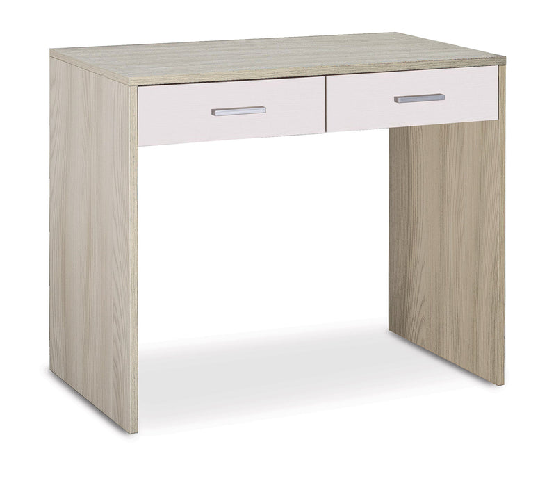 Scrivania da Ufficio 2 Cassetti 91x76x55 cm Olmo Chiaro/Bianco Fiammato-1