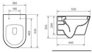 Coppia di Sanitari WC e Bidet Sospesi in Ceramica 36,5x53x35 cm Oceano Bonussi Bianco Lucido-4