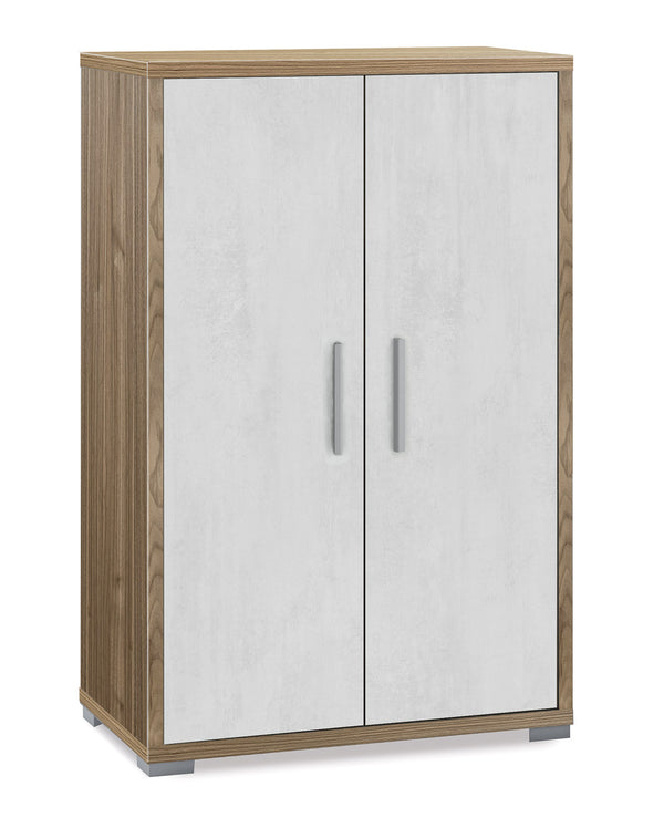 acquista Armadietto Multiuso 2 Ante 71x110x41 cm Noce Stelvio/Ossido Bianco