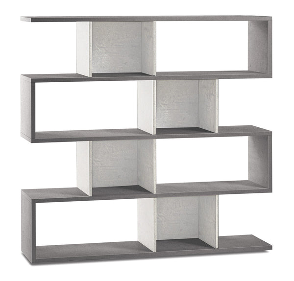 Libreria Modulare 4 Ripiani 150x144x38 cm Cemento/Ossido Bianco online