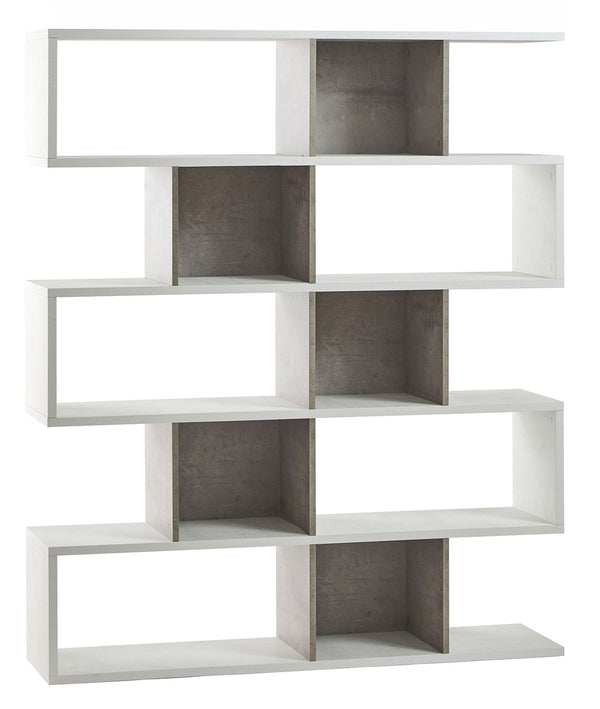 prezzo Libreria Modulare 5 Ripiani 150x180x38 cm Ossido Bianco/Cemento