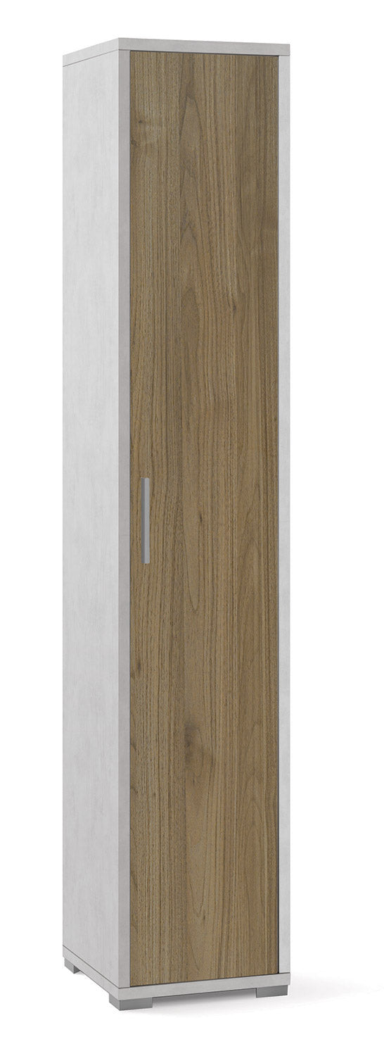 prezzo Armadio 1 Anta 39x199x41 cm Ossido Bianco/Noce Stelvio