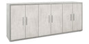 Mobile Basso 6 Ante 203x84x41 cm Cemento/Ossido Bianco-1