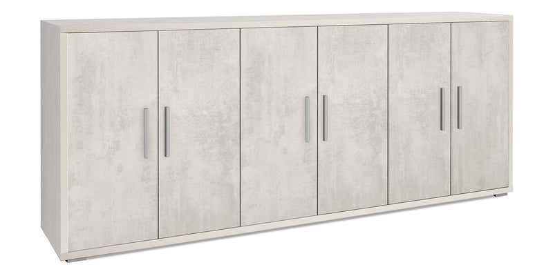 Mobile Basso 6 Ante 203x84x41 cm Ossido Bianco-1