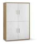 Mobile Multiuso 4 Ante 108x161x41 cm Noce Stelvio/Ossido Bianco-1