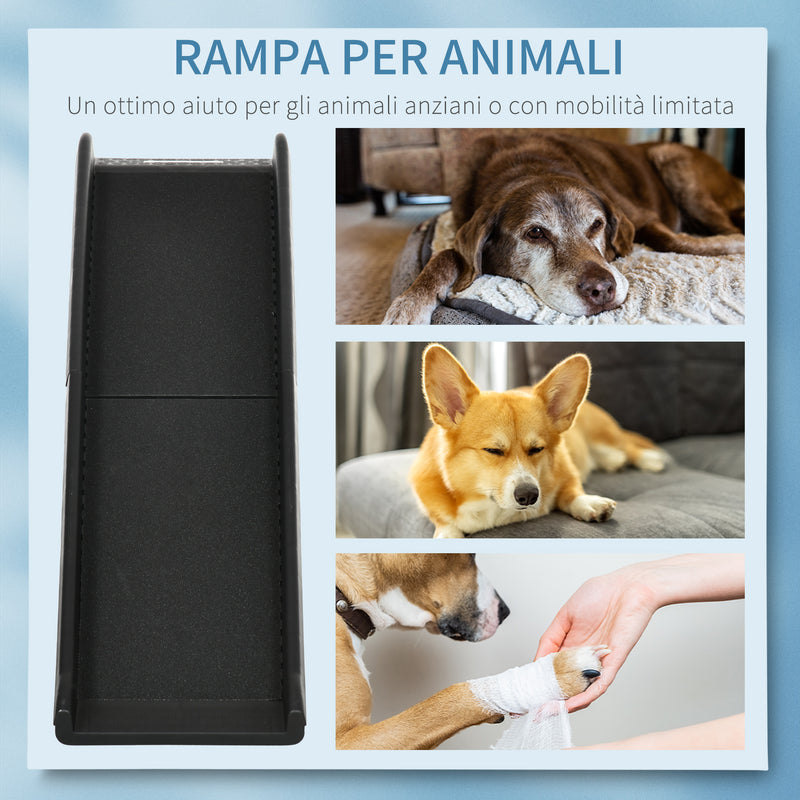 Rampa per Cani per Bagagliaio Auto 155x39x14 cm in Polipropilene Antiscivolo Nero-4