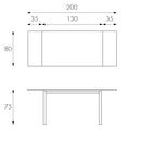 Tavolo Allungabile 130/200x80x75 cm in Metallo con Top in Vetro Bianco-6