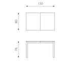 Tavolo Allungabile 130/210x80x76 cm in Legno Top in Melaminico Bianco-3