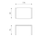 Tavolo Allungabile 136/236x85x76 cm in Metallo con Top in Vetro Bianco-3