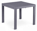 Tavolo Allungabile 90/163,5x90x76 cm in Metallo con Top in Vetro Grigio-1