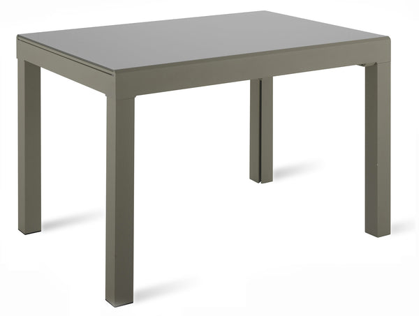 prezzo Ausziehbarer Tisch 120/350x83x75 cm aus Metall mit grauer Glasplatte