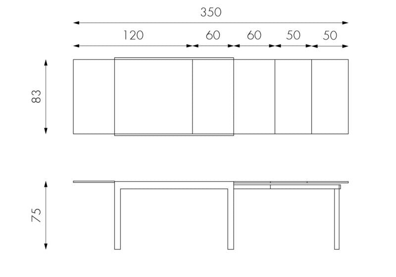 Tavolo Allungabile 120/350x83x75 cm in Metallo con Top in Vetro Grigio-5