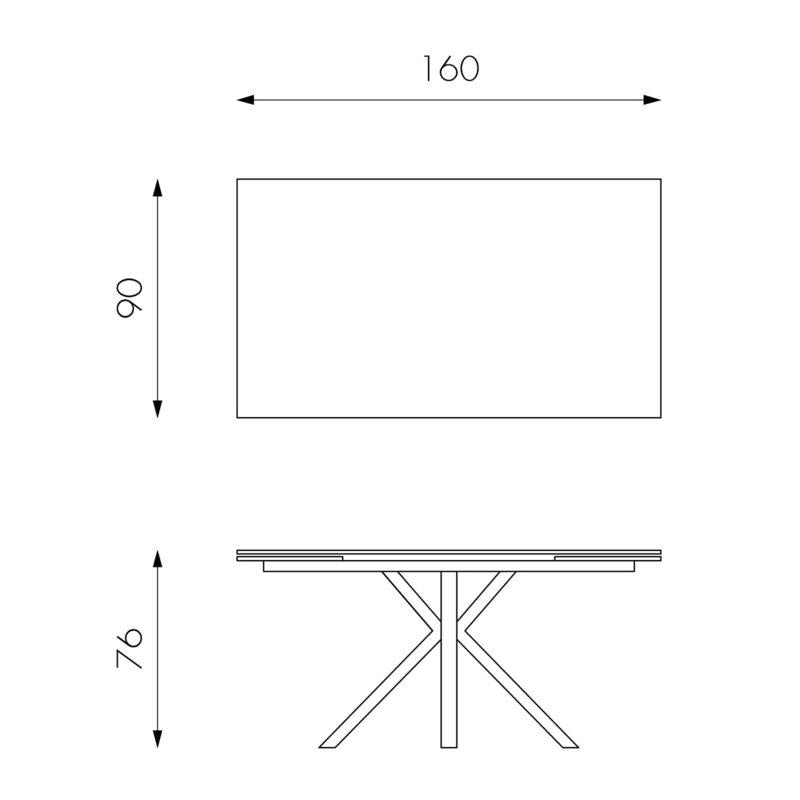 Tavolo Allungabile 160/240x90x76 cm in Metallo con Top Ceramica su Vetro Grigio-3