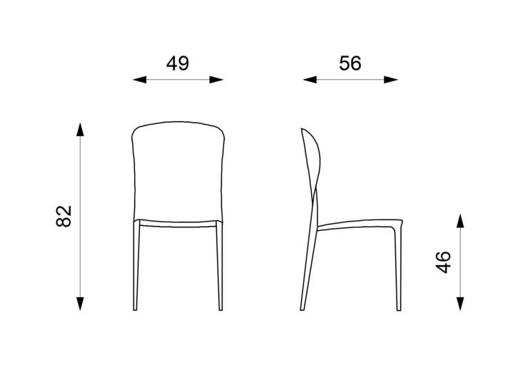 Set 4 Sedie 49x56xH82 cm in Similcuoio Break Grigio Chiaro-8