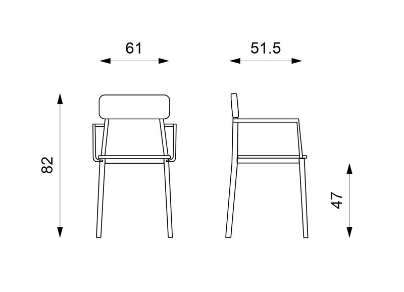 Set 4 Sedie 61x51,5xH82 cm in Legno Laccato Woody Capotavola Prugna-7