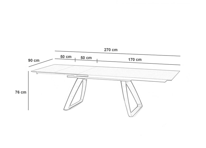 Tavolo Allungabile 170/270x90x76 cm in HPL Barret Marmo Calacatta-4