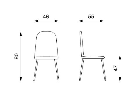 Set 4 Sedie 46x55xH80 cm in Polipropilene Tamara Ruggine-6