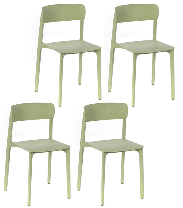 prezzo Set 4 Sedie 41x46xH79,5 cm in Polipropilene Easy Verde