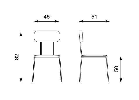 Set 4 Sedie 45x51xH82 cm in Polipropilene Fly Bianco-6