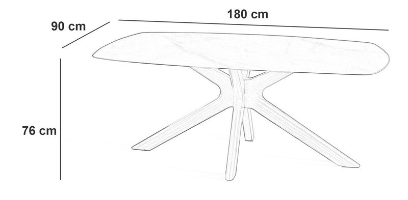 Tavolo Rettangolare 90x180x76 cm in Ceramica Marmo Gemini Alabastro-3