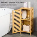 Armadietto Bagno 1 Anta 30x19,9x70 cm in Bambù Legno Naturale-4