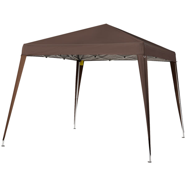 online Gazebo Pieghevole da Giardino  con Struttura  Antivento 2,4x2,4m in Acciaio e Corde Caffè