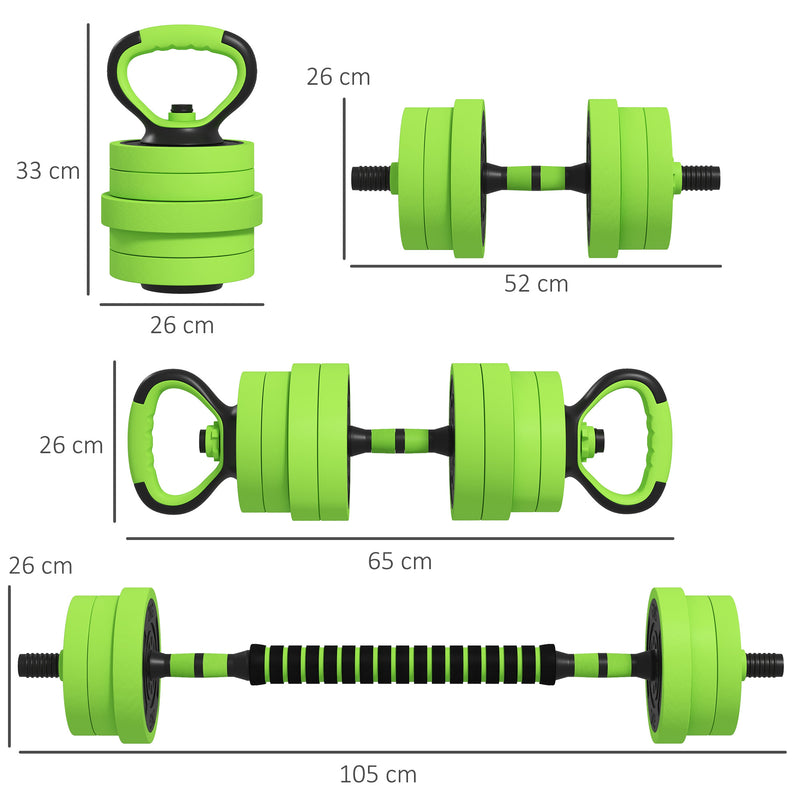 Set Pesi da Palestra 4 in 1 40 Kg Utilizzabili come Kettlebell Manubri e Bilancieri-3