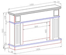 Camino Elettrico da Pavimento 95x145x30 cm Effetto Fiamma 1850W Marina xl & Elbrus-4