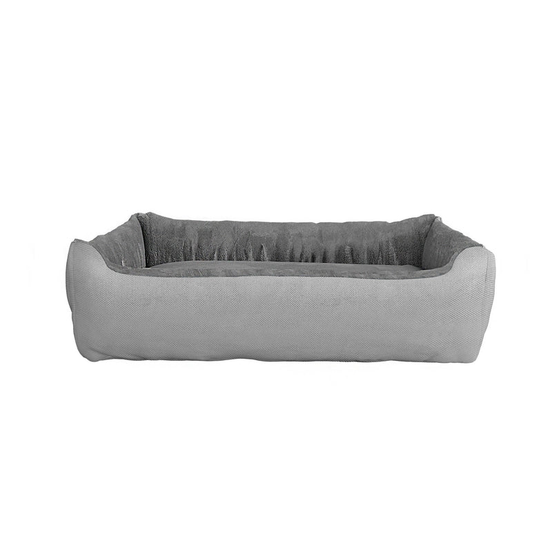 Cuccia per Cani e Gatti Doubleface 84x66x19 cm in Poliestere Love Grigio Chiaro-1