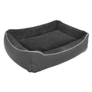 Cuccia Imbottita per Cani e Gatti 84x66x19cm in Poliestere Nuvola Grigio Scuro -2