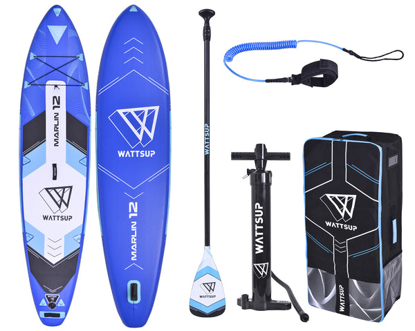 sconto SUP Aufblasbares Board 365x84x15 cm mit Paddelrucksack und Zubehör Wattsup Marlin Blue