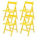 Set 4 Sedie pieghevole 42,5x47,5x79 cm Penelope in legno giallo-1