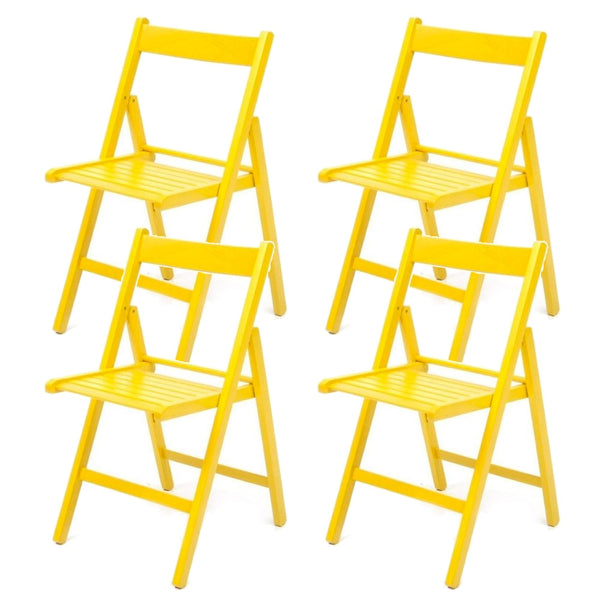 sconto Set 4 Sedie pieghevole 42,5x47,5x79 cm Penelope in legno giallo