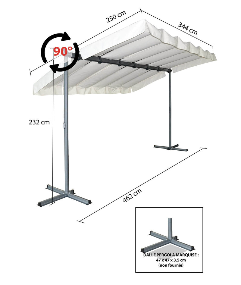 Pergola a Baldacchino 2,5x3,5x2,2 m Telo in Poliestere Struttura in Alluminio Grigio Antracite Grigio Antracite-5