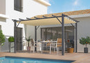 Pergola da Giardino 4x3x2,3 m in Alluminio Grigio Antracite con Telo di Copertura 140g/mq Ecrù-2