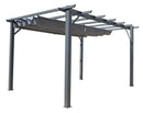 Pergola da Giardino 4x3x2,3 m in Alluminio Grigio Antracite con Telo di Copertura 140g/mq Ruggine-6