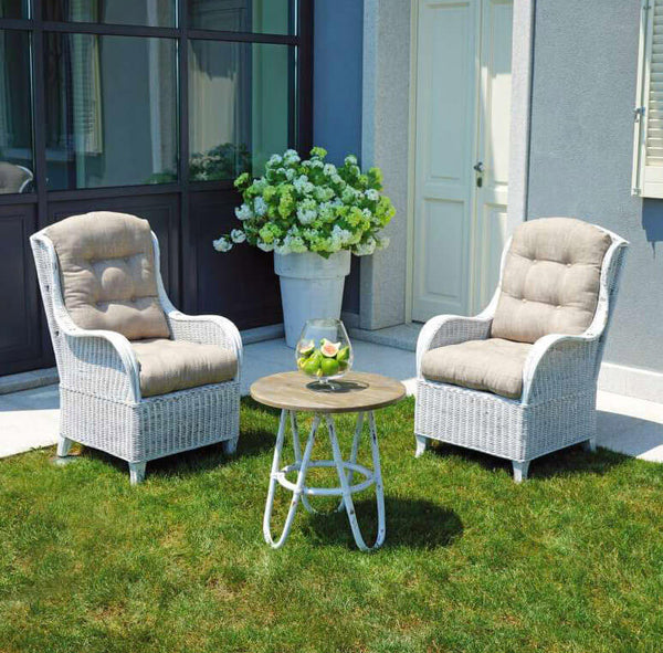 acquista Set aus Couchtisch und 2 Gartensesseln in grauem Kubu Vorghini Agra