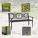 Panchina 2 Posti da Giardino 128x62,5x81,5 cm in Acciaio Nero-6