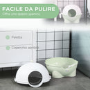 Lettiera per Gatti max 4 Kg 53x51x48 cm con Paletta in Polipropilene Bianca e Verde-5